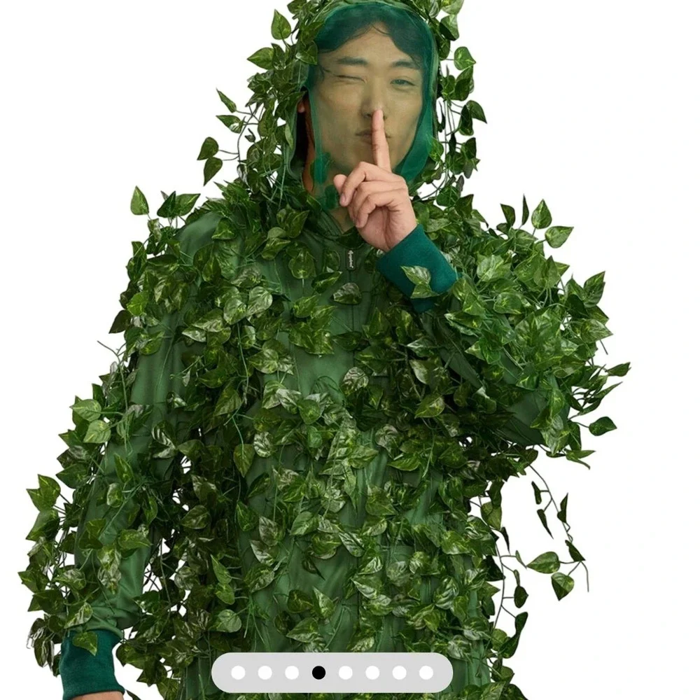 Tipsy Elves Mens Bush Costume Green Ivy Leaf Jumpsuit Halloween Large-New - Picture 4 of 7